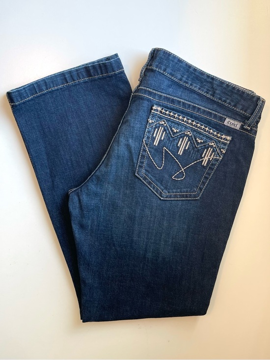 Cruel Girl Denim - Cruel Girl Jayley Slim Bootcut Jeans - Dark Wash & Western Embroidery - 33 | 15R